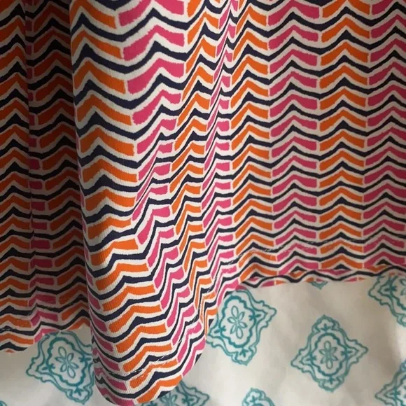 J. McLaughlin Pink/ White/ Orange Patterned Dress size medium (D5) - Picture 5 of 6